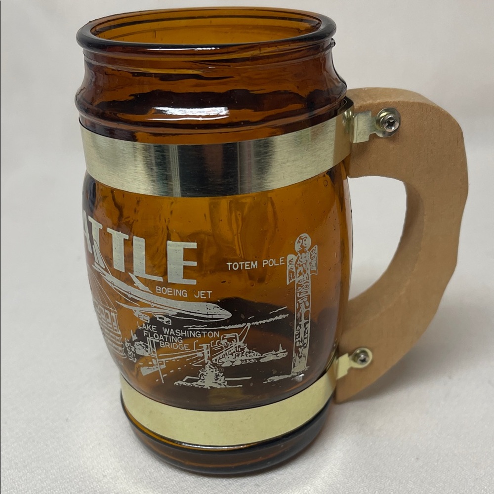 Vintage Amber Seattle Souvenir Glass